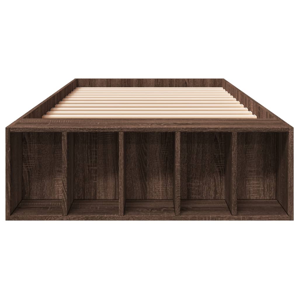 Bed Frame without Mattress Brown Oak 90x190 cm Single