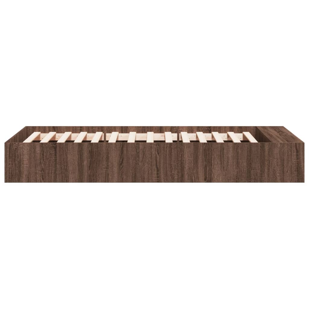 Bed Frame without Mattress Brown Oak 90x190 cm Single