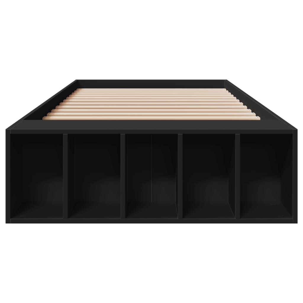Bed Frame without Mattress Black 75x190 cm Small Single