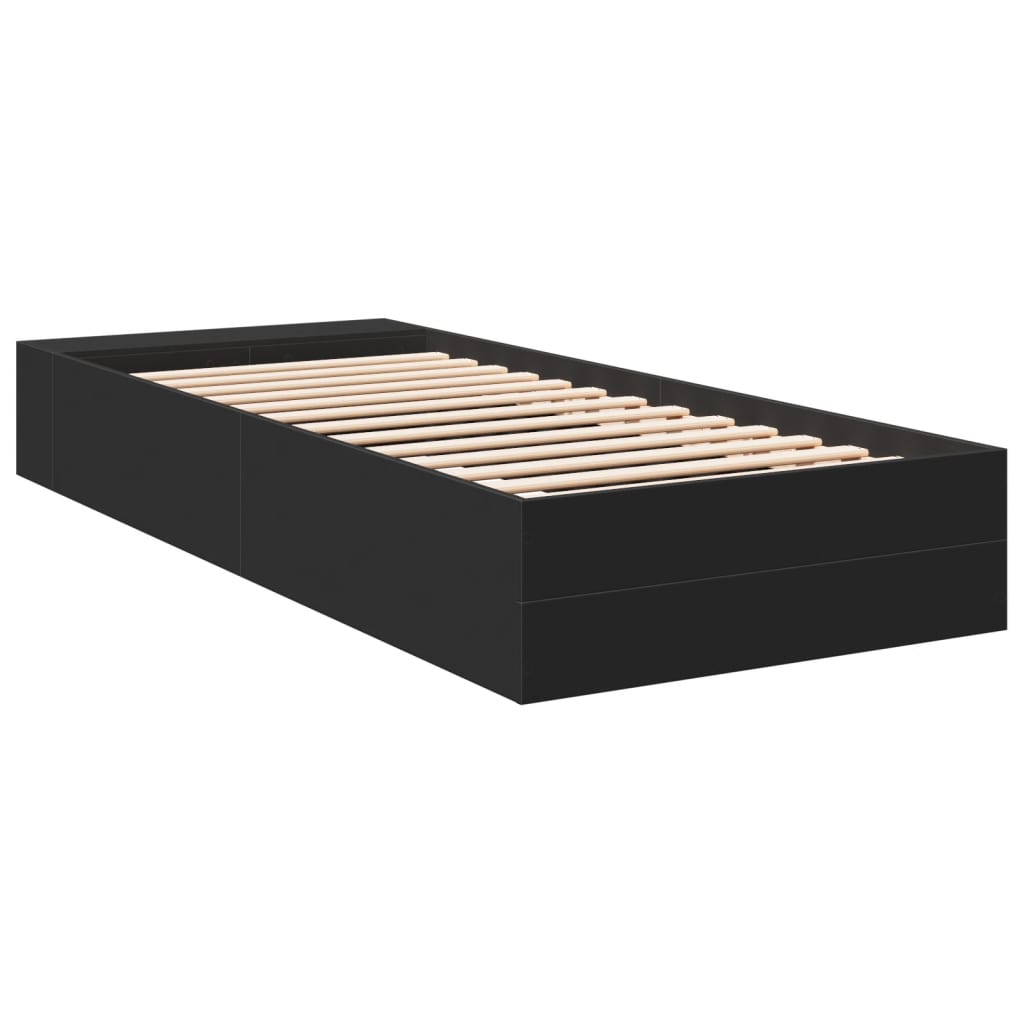 Bed Frame without Mattress Black 75x190 cm Small Single