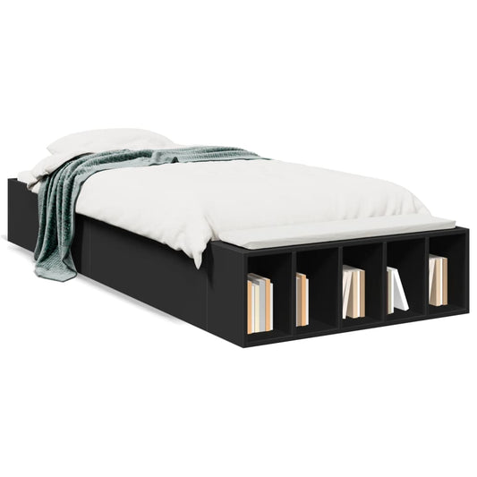 Bed Frame without Mattress Black 75x190 cm Small Single
