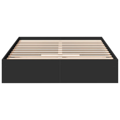 Bed Frame with Drawers without Mattress Black 140x190 cm