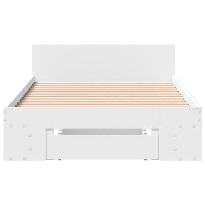 Bed Frame with Drawer without Mattress White 100x200 cm
