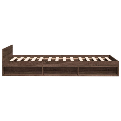 Bed Frame with Drawer without Mattress Brown Oak 100x200 cm