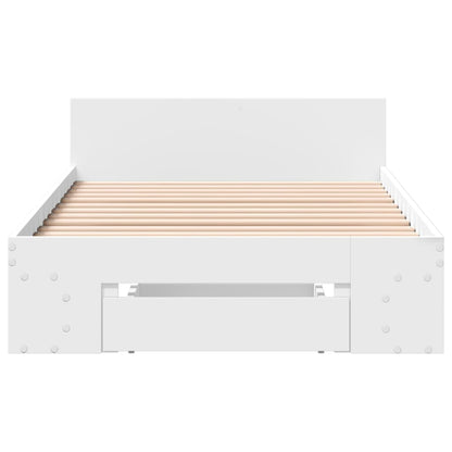 Bed Frame with Drawer without Mattress White 90x200 cm