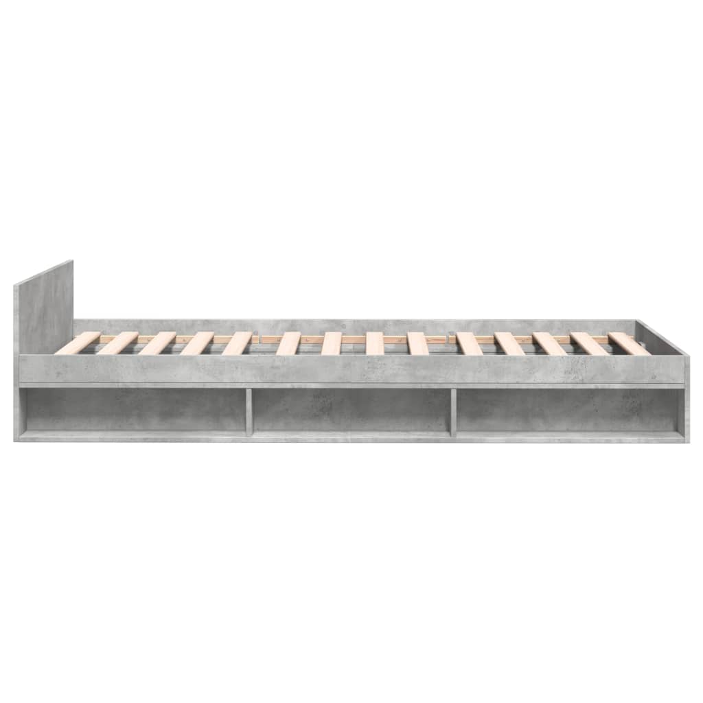 Bed Frame with Drawer without Mattress Concrete Grey 90x200 cm