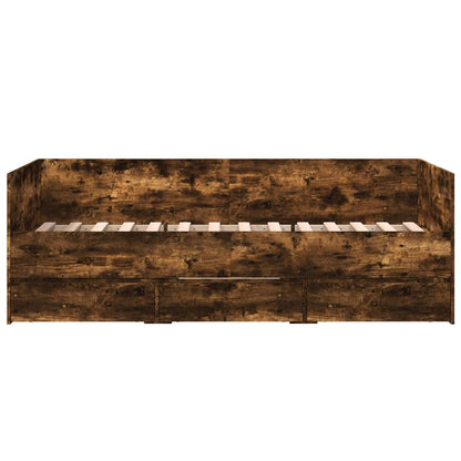 Daybed with Drawers without Mattress Smoked Oak 75x190 cm Small Single