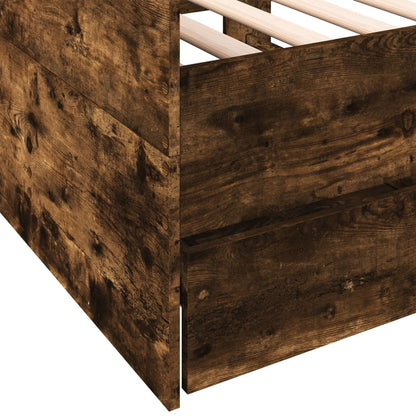 Daybed with Drawers without Mattress Smoked Oak 75x190 cm Small Single