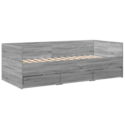 Daybed with Drawers Grey Sonoma 75x190 cm Engineered Wood