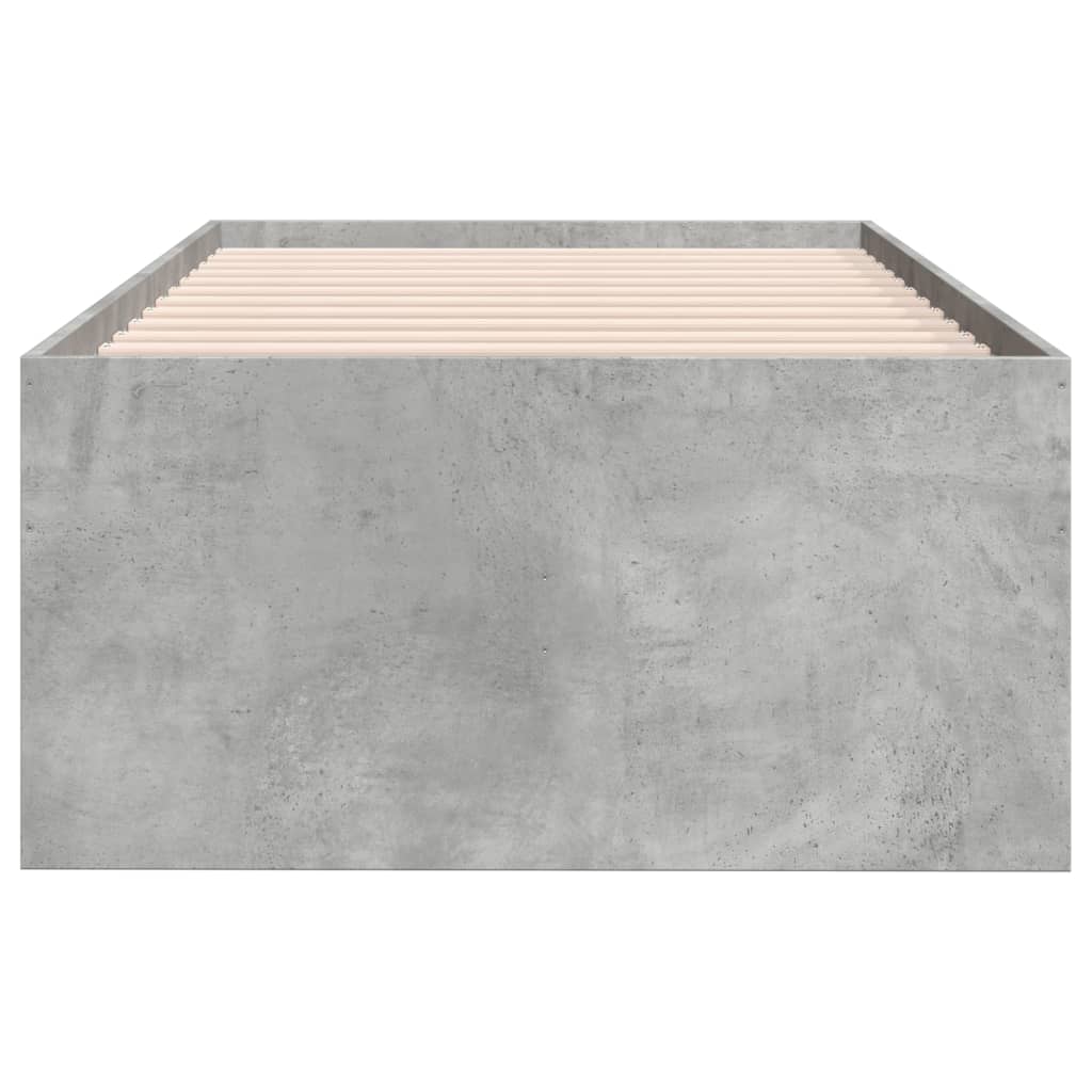 Daybed with Drawers without Mattress Concrete Grey 90x200 cm