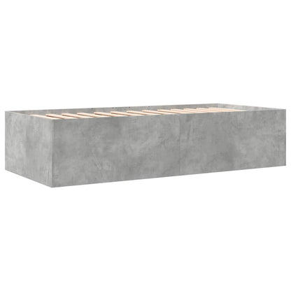 Daybed with Drawers without Mattress Concrete Grey 90x200 cm