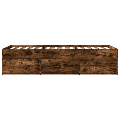 Daybed with Drawers without Mattress Smoked Oak 75x190 cm Small Single