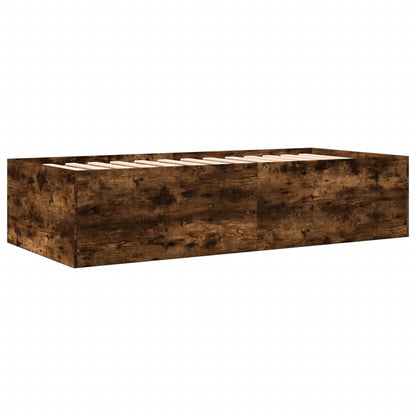Daybed with Drawers without Mattress Smoked Oak 75x190 cm Small Single