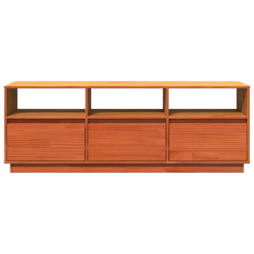 TV Cabinet Wax Brown 140x37x50 cm Solid Wood Pine