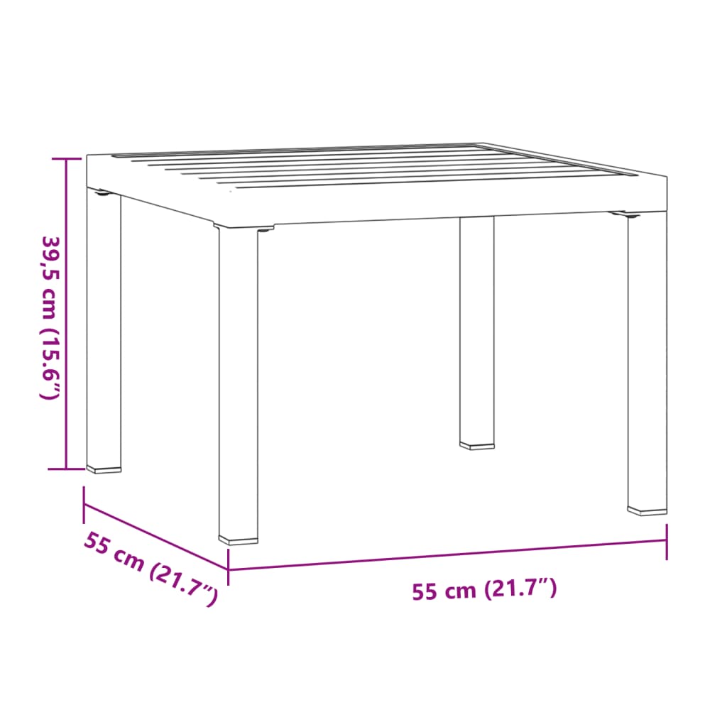 Garden Coffee Table Black 55x55x39.5 cm Powder-coated Steel