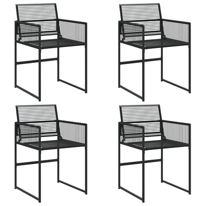 Garden Chairs 4 pcs Black Poly Rattan