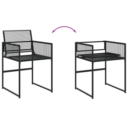 Garden Chairs 4 pcs Black Poly Rattan