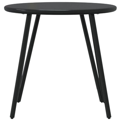 Garden Coffee Tables 2 pcs Round Black Powder-coated Steel