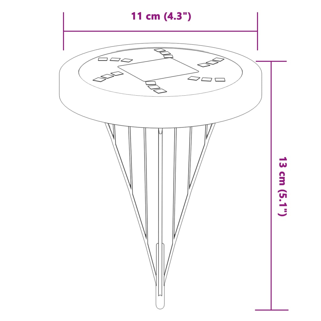 Solar Ground Lights with Ground Spikes Outdoor 4 pcs Warm White