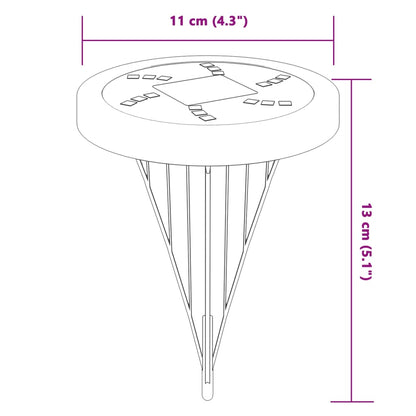 Solar Ground Lights with Ground Spikes Outdoor 4 pcs Warm White