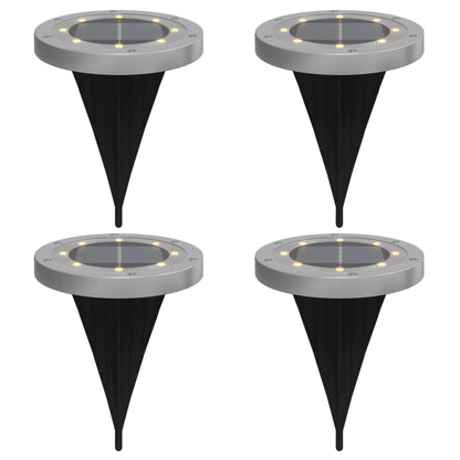 Solar Ground Lights with Ground Spikes Outdoor 4 pcs Warm White