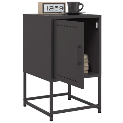 Bedside Cabinets 2 pcs Black 36x39x60.5 cm Steel