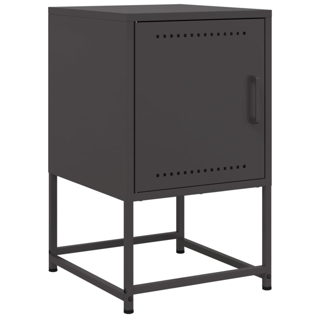 Bedside Cabinets 2 pcs Black 36x39x60.5 cm Steel