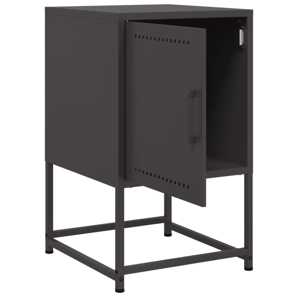 Bedside Cabinets 2 pcs Black 36x39x60.5 cm Steel