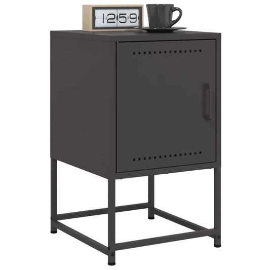 Bedside Cabinets 2 pcs Black 36x39x60.5 cm Steel