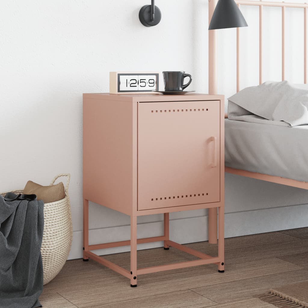 Bedside Cabinet Pink 36x39x60.5 cm Steel