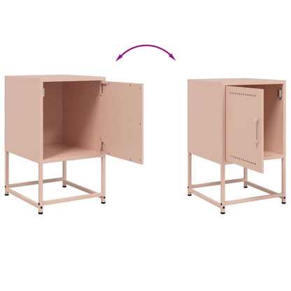 Bedside Cabinet Pink 36x39x60.5 cm Steel