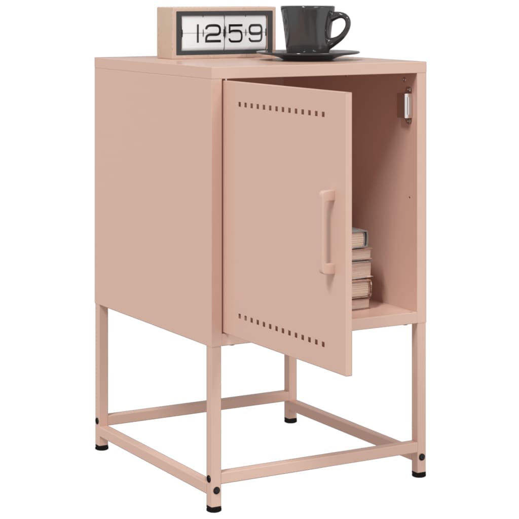 Bedside Cabinets 2 pcs Pink 36x39x60.5 cm Steel