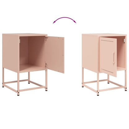 Bedside Cabinets 2 pcs Pink 36x39x60.5 cm Steel