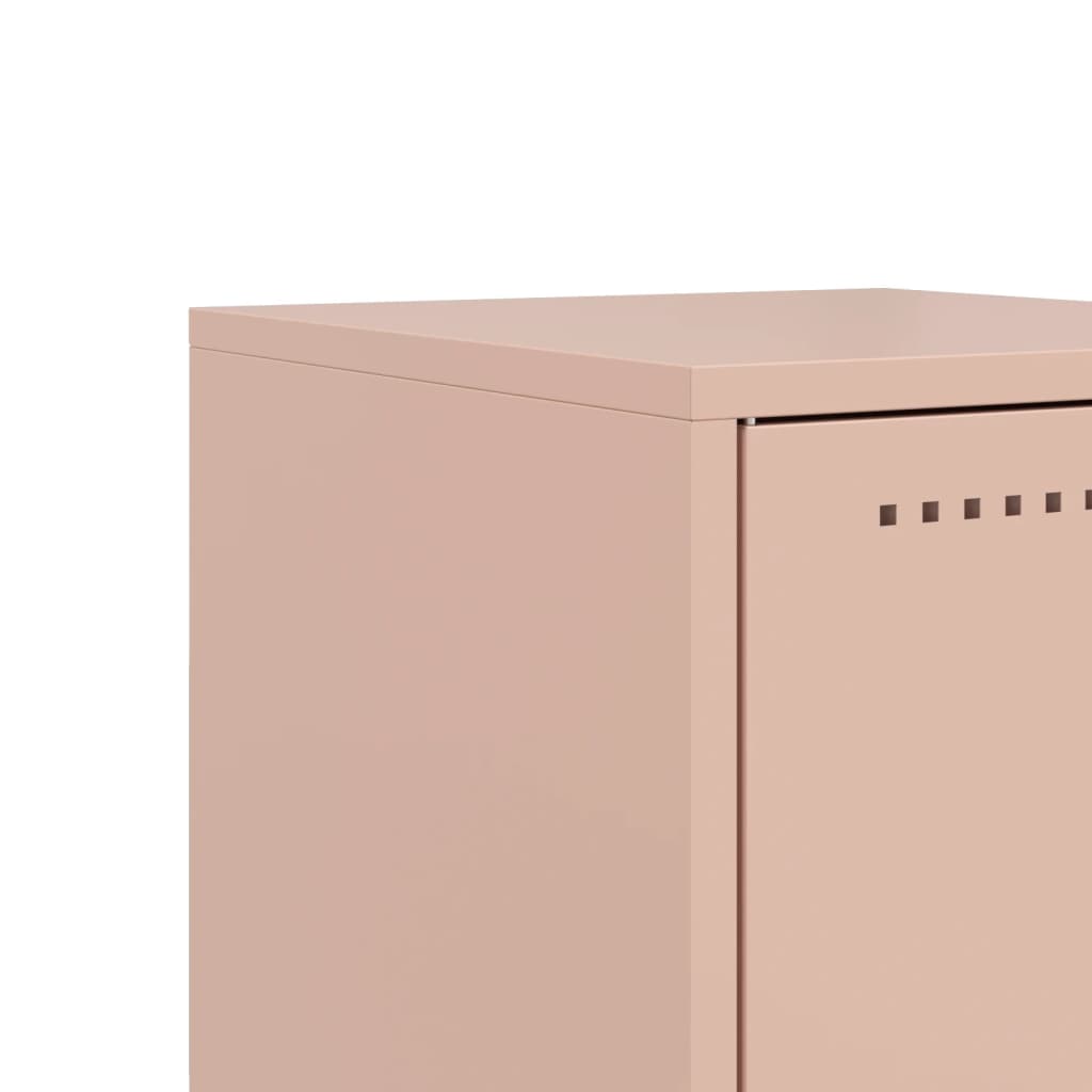 Bedside Cabinets 2 pcs Pink 36x39x60.5 cm Steel