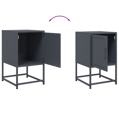 Bedside Cabinets 2 pcs Anthracite 36x39x60.5 cm Steel