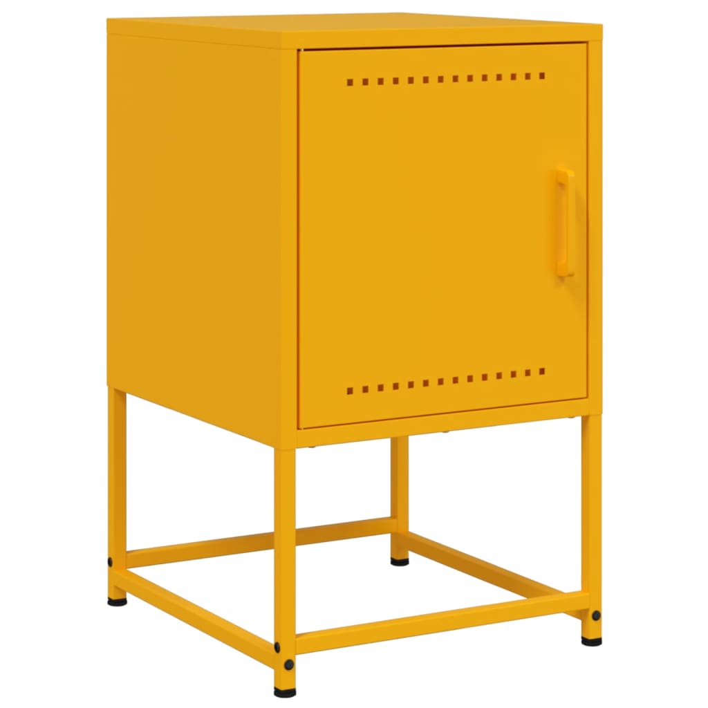 Bedside Cabinet Mustard Yellow 36x39x60.5 cm Steel