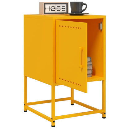 Bedside Cabinet Mustard Yellow 36x39x60.5 cm Steel