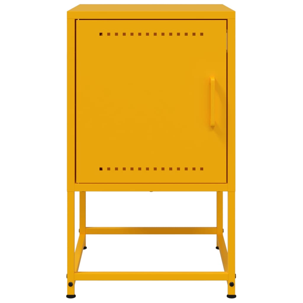 Bedside Cabinet Mustard Yellow 36x39x60.5 cm Steel