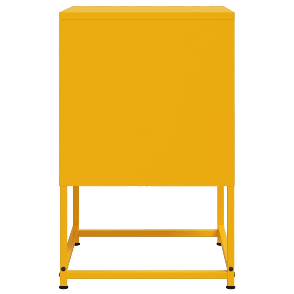 Bedside Cabinet Mustard Yellow 36x39x60.5 cm Steel