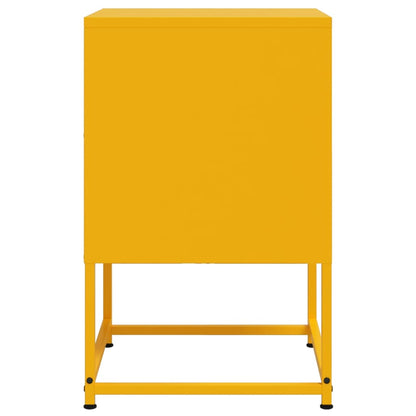 Bedside Cabinet Mustard Yellow 36x39x60.5 cm Steel