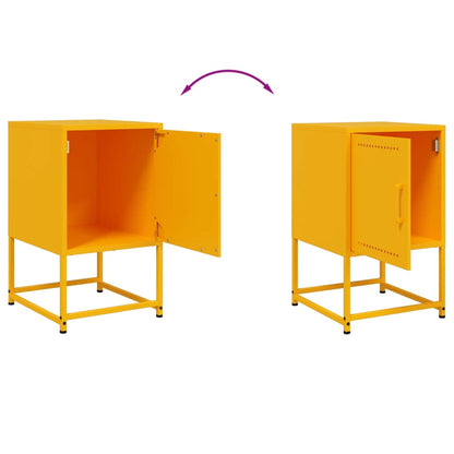 Bedside Cabinet Mustard Yellow 36x39x60.5 cm Steel