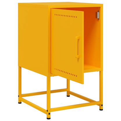 Bedside Cabinet Mustard Yellow 36x39x60.5 cm Steel