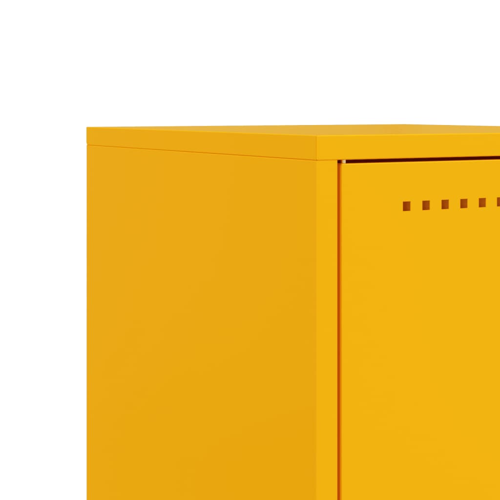 Bedside Cabinet Mustard Yellow 36x39x60.5 cm Steel