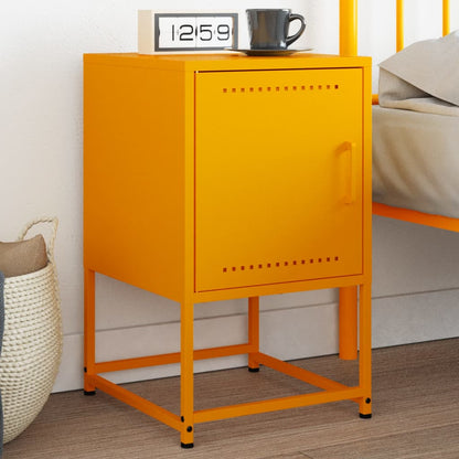 Bedside Cabinet Mustard Yellow 36x39x60.5 cm Steel