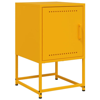 Bedside Cabinets 2 pcs Mustard Yellow 36x39x60.5 cm Steel