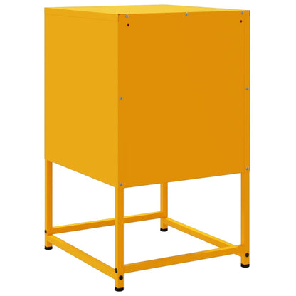 Bedside Cabinets 2 pcs Mustard Yellow 36x39x60.5 cm Steel