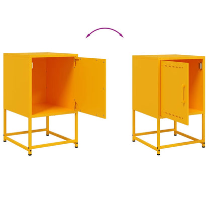 Bedside Cabinets 2 pcs Mustard Yellow 36x39x60.5 cm Steel