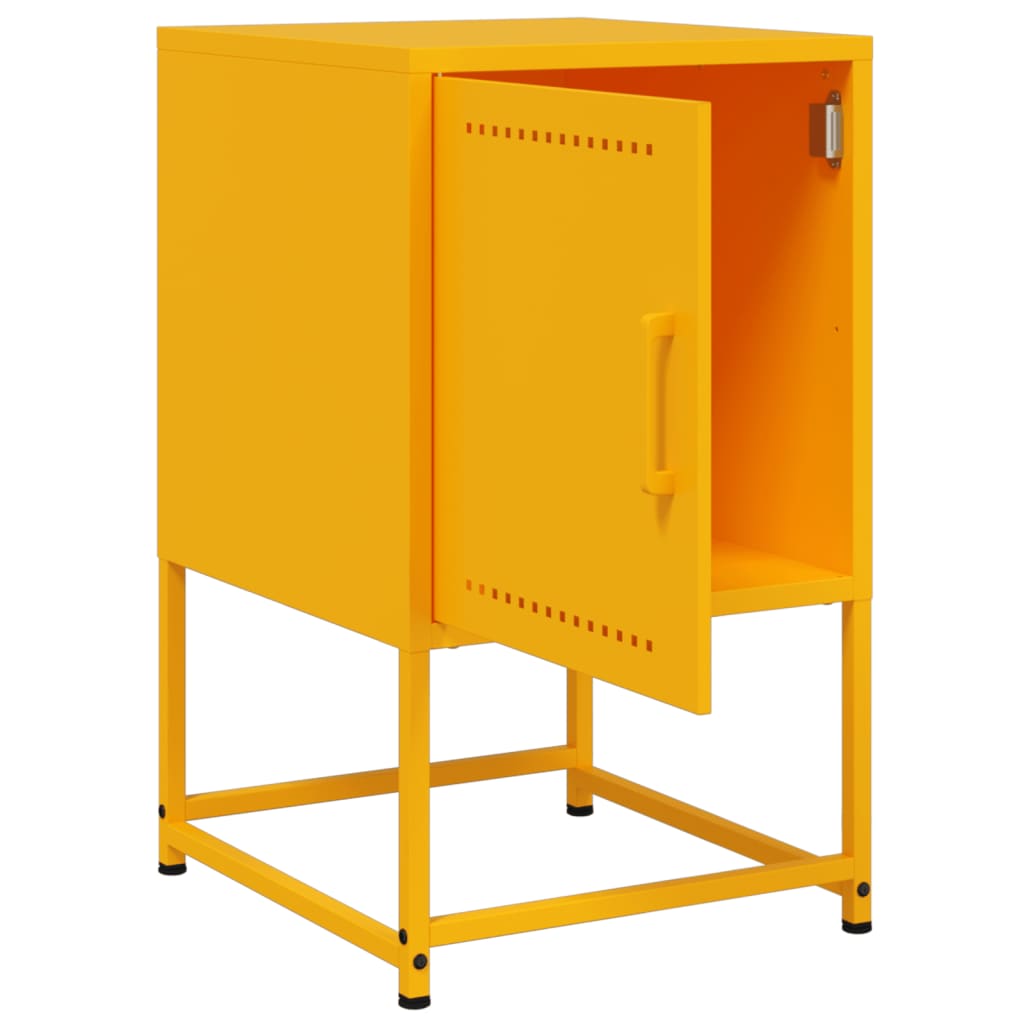 Bedside Cabinets 2 pcs Mustard Yellow 36x39x60.5 cm Steel