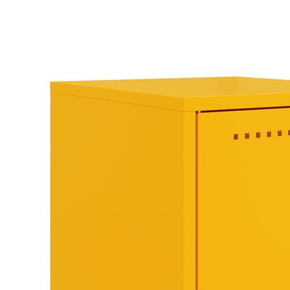 Bedside Cabinets 2 pcs Mustard Yellow 36x39x60.5 cm Steel