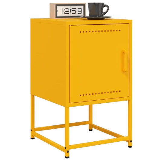 Bedside Cabinets 2 pcs Mustard Yellow 36x39x60.5 cm Steel